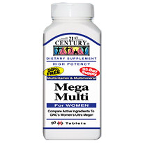 Mega Multi For Women, Multi-Vitamins & Minerals, 90 Tablets, 21st Century Health Care
