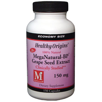 MegaNatural-BP Grape Seed Extract 150 mg, 150 Capsules, Healthy Origins