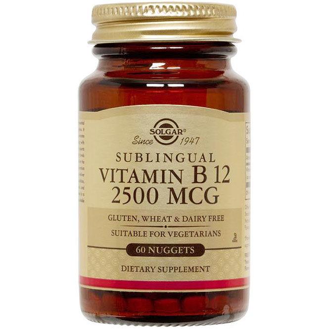 Sublingual Vitamin B12 2500 mcg, 120 Nuggets, Solgar