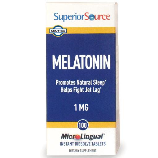 Superior Source Melatonin 1 mg (with Camomile 1 mg), 100 Instant Dissolve Tablets, Superior Source