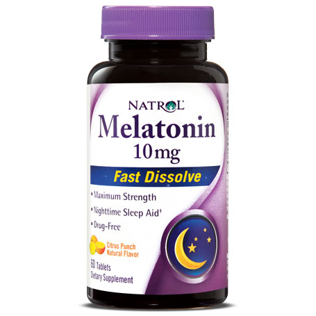 Melatonin 10 mg Fast Dissolve - Citrus Punch, Value Size, 100 Tablets, Natrol