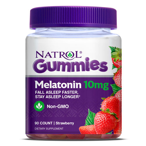 Melatonin Gummies 10 mg Chewable - Strawberry Flavor, 90 Gummies, Natrol