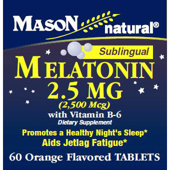 Melatonin 2.5 mg, 60 Tablets, Mason Natural