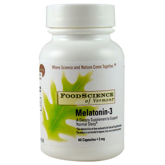 FoodScience Of Vermont Melatonin-3, 60 Capsules, FoodScience Of Vermont