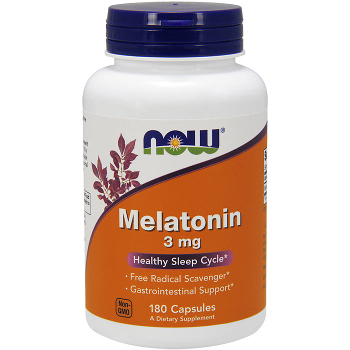 Melatonin 3 mg, Value Size, 180 Capsules, NOW Foods