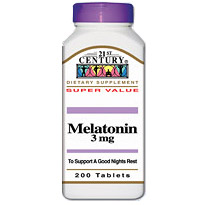 Melatonin 3 mg 200 Tablets, 21st Century Health Care