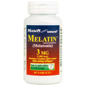 Melatonin 3 mg Scored Tablets, 60 Tablets, Mason Natural