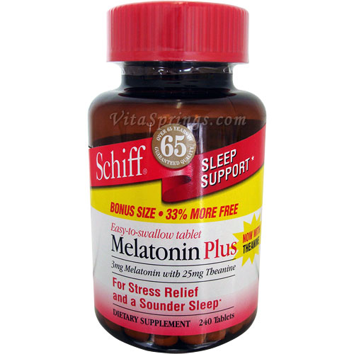 Schiff Melatonin Plus 3mg with 25mg Theanine 180 tabs from Schiff