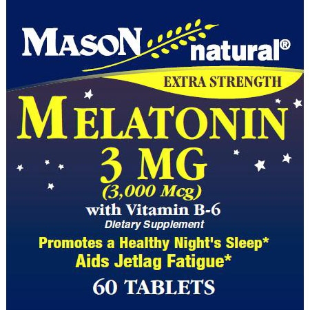 Melatonin 3 mg, 60 Tablets, Mason Natural