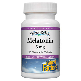 Stress-Relax Melatonin 3 mg Chewable, 90 Tablets, Natural Factors