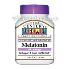 Melatonin 5 mg, 120 Tablets, 21st Century Health Care