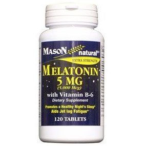 Melatonin 5 mg, 120 Tablets, Mason Natural