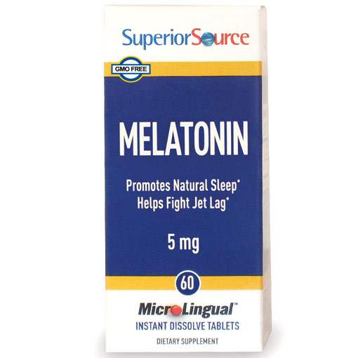 Superior Source Melatonin 5 mg (with Camomile 1 mg), 60 Instant Dissolve Tablets, Superior Source