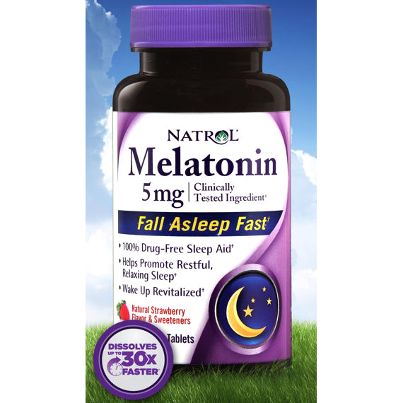 Melatonin 5 mg Fast Dissolve, Strawberry Flavor, 250 Tablets, Natrol