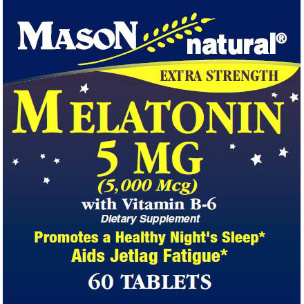 Melatonin 5 mg, 60 Tablets, Mason Natural
