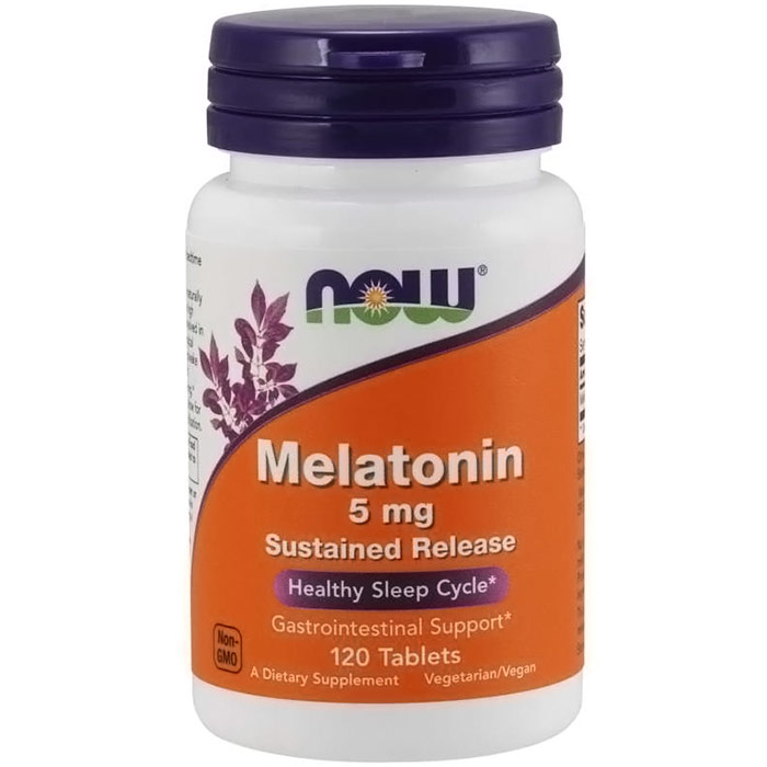 Melatonin 5 mg Sustained Release, 120 Tablets, NOW Foods