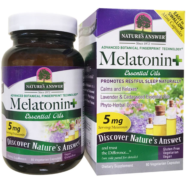Melatonin Plus, 60 Vegetarian Capsules, Natures Answer
