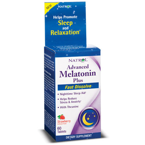 Natrol Advanced Melatonin Plus Fast Dissolve, Strawberry, 60 Tablets, Natrol