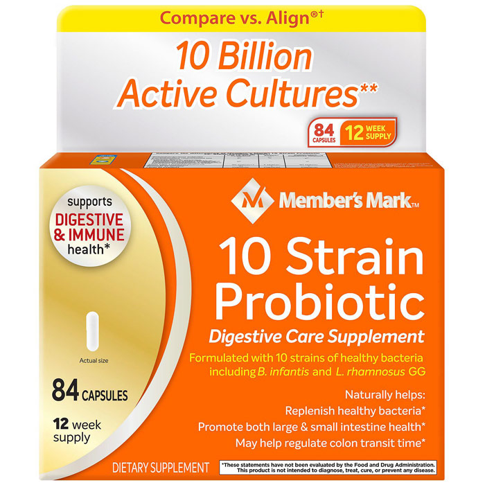 Members Mark 10 Strain Probiotic, 84 Capsules