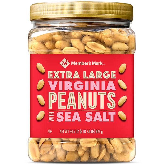 Members Mark Extra Large Roasted Virginia Peanuts with Sea Salt, 52 oz