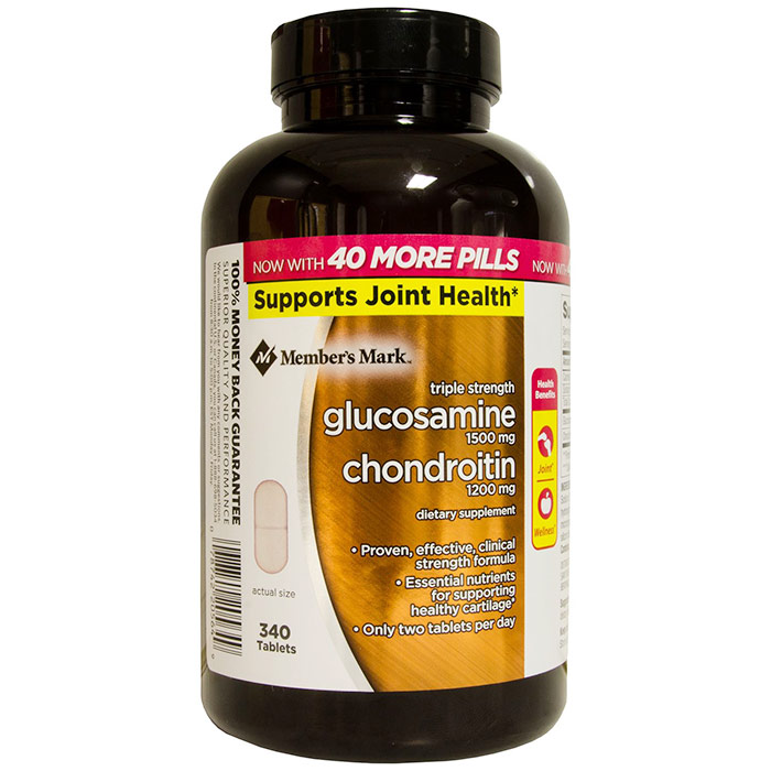 Members Mark Triple Strength Glucosamine 1500 mg & Chondroitin 1200 mg, 340 Tablets