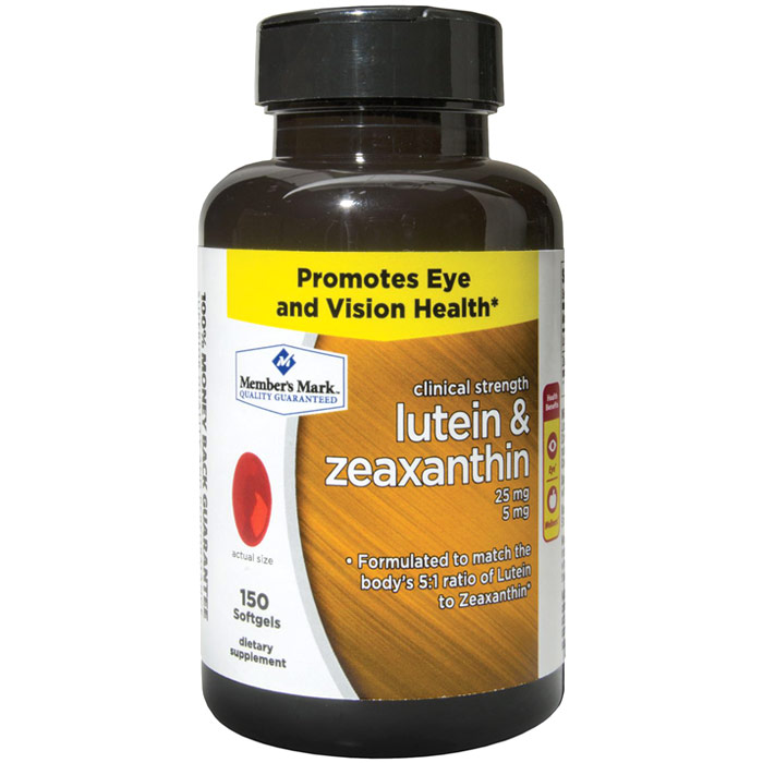 Members Mark Clinical Strength Lutein 25 mg & Zeaxanthin 5 mg, 150 Softgels