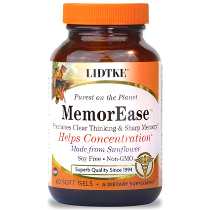 MemorEase, Promotes Clear Thinking & Sharp Memory, 60 Softgels, Lidtke