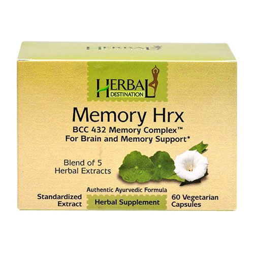 Memory Hrx, Brain & Memory Support, 60 Vegetarian Capsules, Herbal Destination