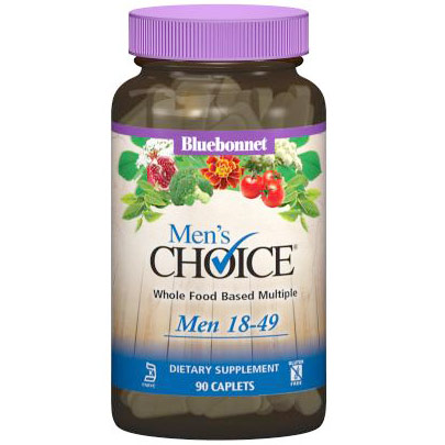 Mens Choice, Whole Food Based Multiple for Men 18-49, 90 Caplets, Bluebonnet Nutrition