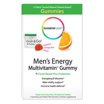 Mens Energy Multivitamin Gummy, 30 Packets (90 Gummies), Rainbow Light