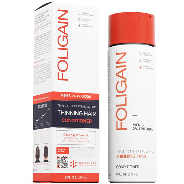 Mens Triple Action Conditioner for Thinning Hair with 2% Trioxidil, 8 oz, Foligain