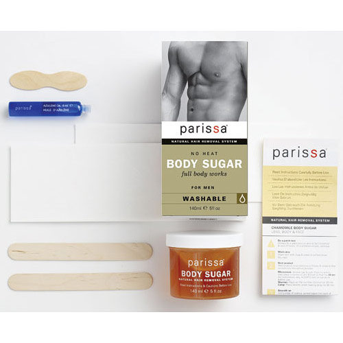 Parissa Natural Hair Removal Men's No Heat Body Sugar Hair Removal, 1 Kit, Parissa Natural Hair Removal System