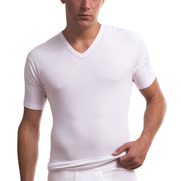 Mens V-Neck Tee, Comfort Stretch Cotton, 3 Pack