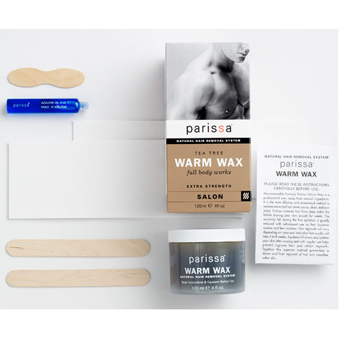 Mens Warm Wax Hair Removal, Tea Tree, 1 Kit, Parissa Natural Hair Removal System