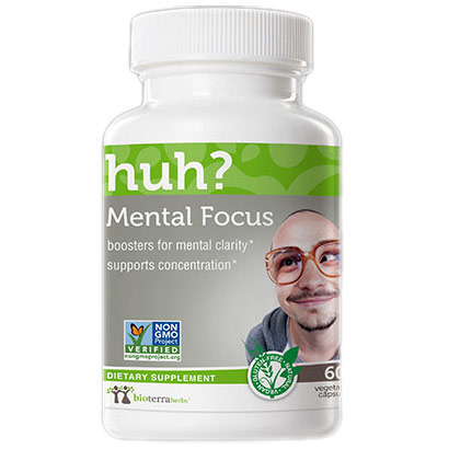 Mental Focus Huh, Herbal Formula, 60 Vegetarian Capsules, BioTerra Herbs