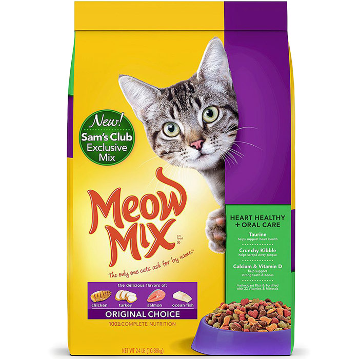 Meow Mix Original Choice Dry Cat Food, Heart Health & Oral Care Formula, 24 lb (10.88 kg)