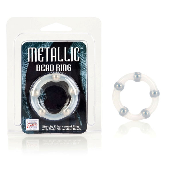 Metallic Bead Ring, Enhancer Ring with Stimulation Beads, California Exotic Novelties