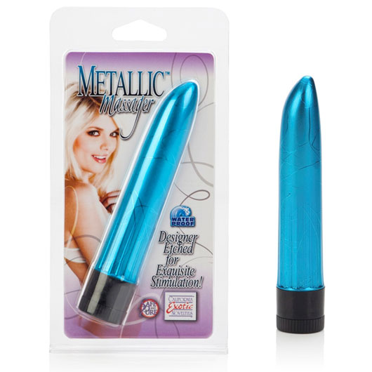 Metallic Massager 4.25 Inch - Blue, California Exotic Novelties