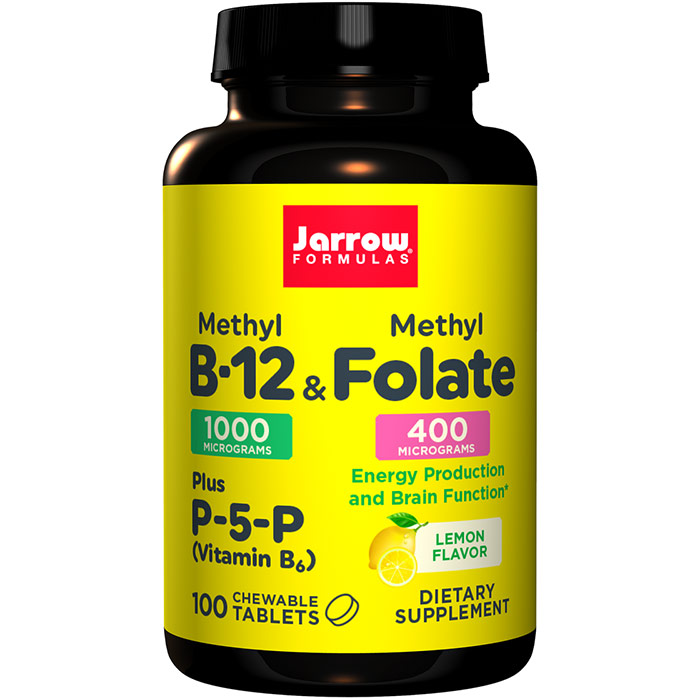 Methyl B-12 & Methyl Folate, 1000 / 400 mcg - Lemon, 100 Lozenges, Jarrow Formulas