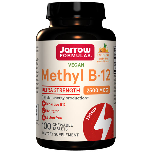 Methyl B-12, Methylcobalamin 2500 mcg - Tropical, 100 Vegetarian Lozenges, Jarrow Formulas