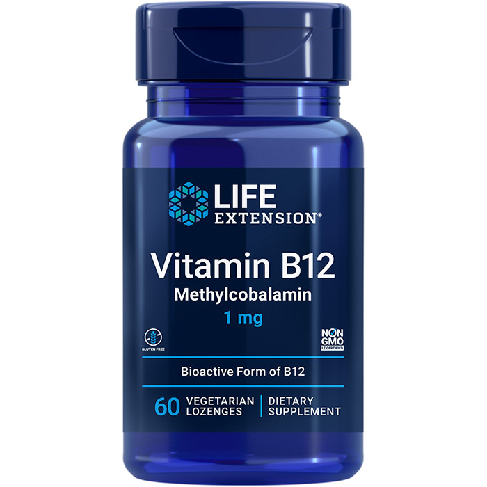 Methylcobalamin 1 mg, Dissolve-In-Mouth - Vanilla, 60 Lozenges, Life Extension