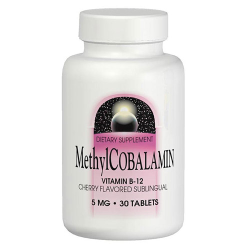 Methylcobalamin Vitamin B12 (Vitamin B-12) Sublingual Cherry 1mg 60 tabs from Source Naturals