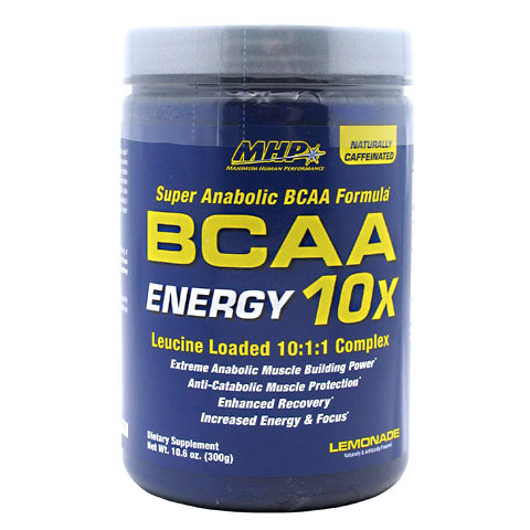 MHP BCAA 10X Energy Drink Mix, Naturally Caffeinated, 30 Servings