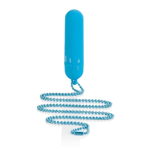 Shanes World Hall Pass - Blue, Waterproof Bullet Massager with Chain, California Exotic Novelties