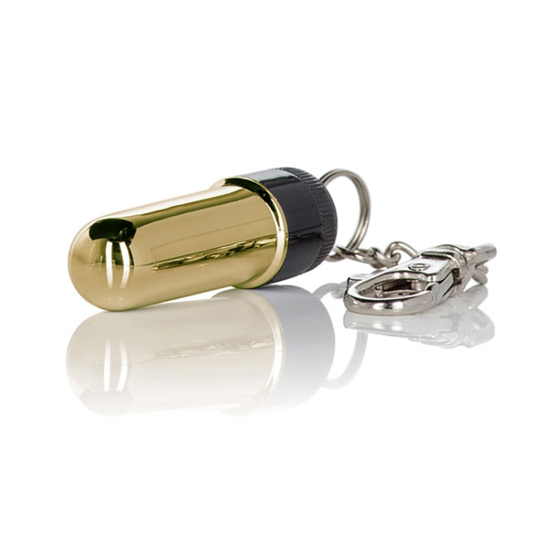 Micro Vibro Keychain - Gold, Handy Wireless Bullet Vibrator, California Exotic Novelties