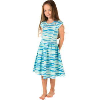 Mignone Girls Dress, 100% Cotton, Aqua