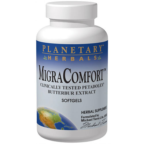 Migra Comfort 50mg Butterbur, 30 Softgels, Planetary Herbals