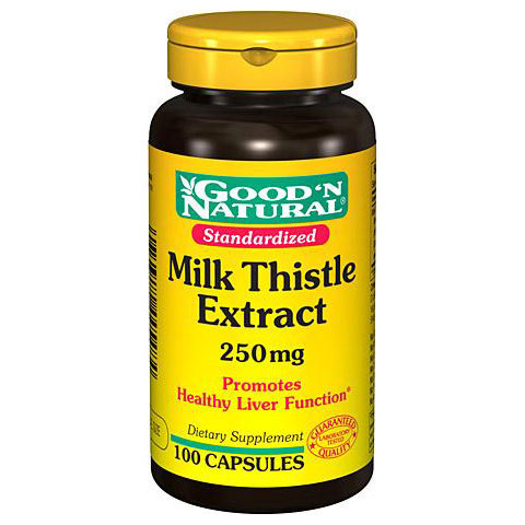 Good 'N Natural Milk Thistle (Silymarin) 250 mg Standardized, 100 Capsules, Good 'N Natural