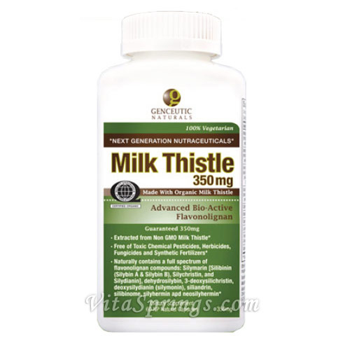 Genceutic Naturals Organic Milk Thistle 350 mg, 60 Capsules, Genceutic Naturals