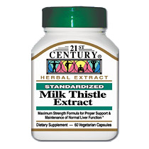 21st Century HealthCare Milk Thistle Extract 60 Vegetarian Capsules, 21st Century Health Care